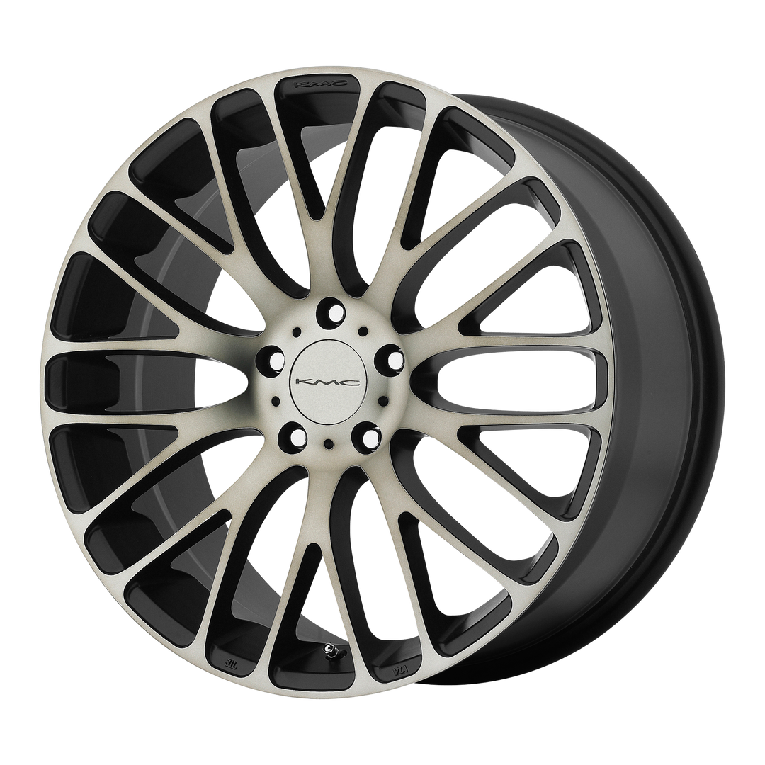 KMC Km693 Maze 20x8.5 5x114.3 40 72.56 Satin Black W/ Machined Face And Tinted Clear