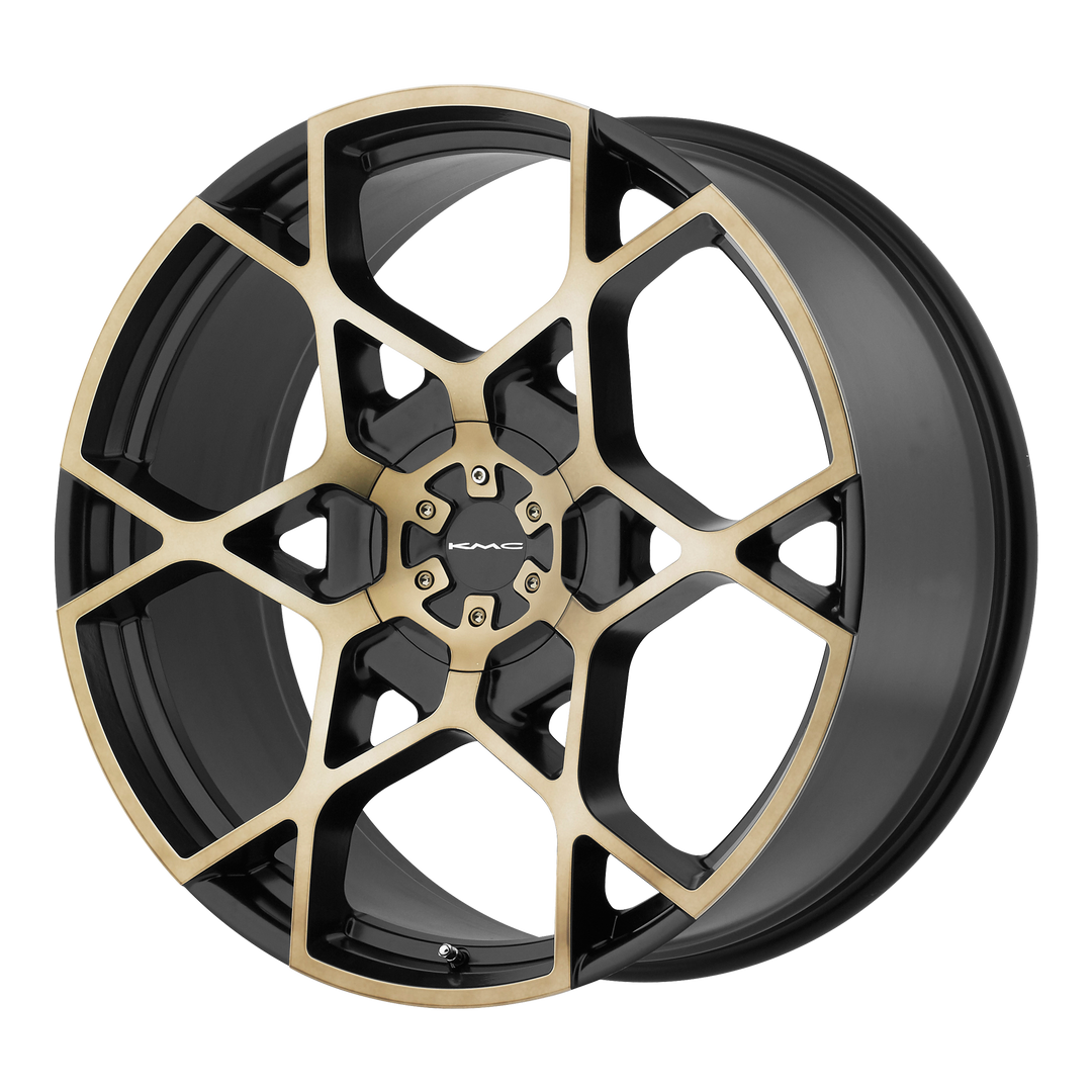 KMC WHEELS KM695 CROSSHAIR 20X8.5 6X120 / 6X139.7 15 78.1 SATIN BLACK W/ MACHINED FACE AND TINTED CLEAR