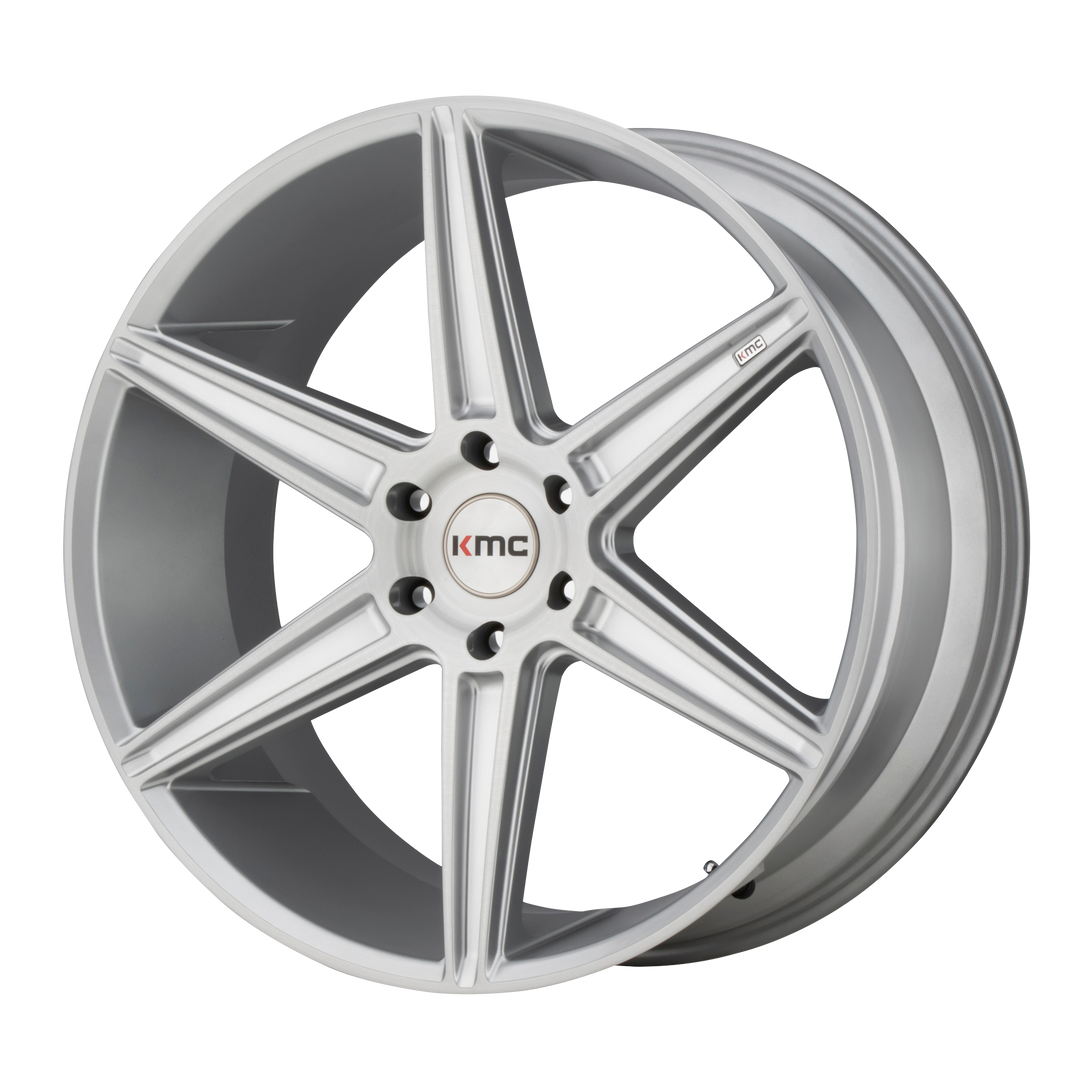 KMC WHEELS KM712 PRISM TRUCK 22X9.5 5X120 30 74.1 BRUSHED SILVER