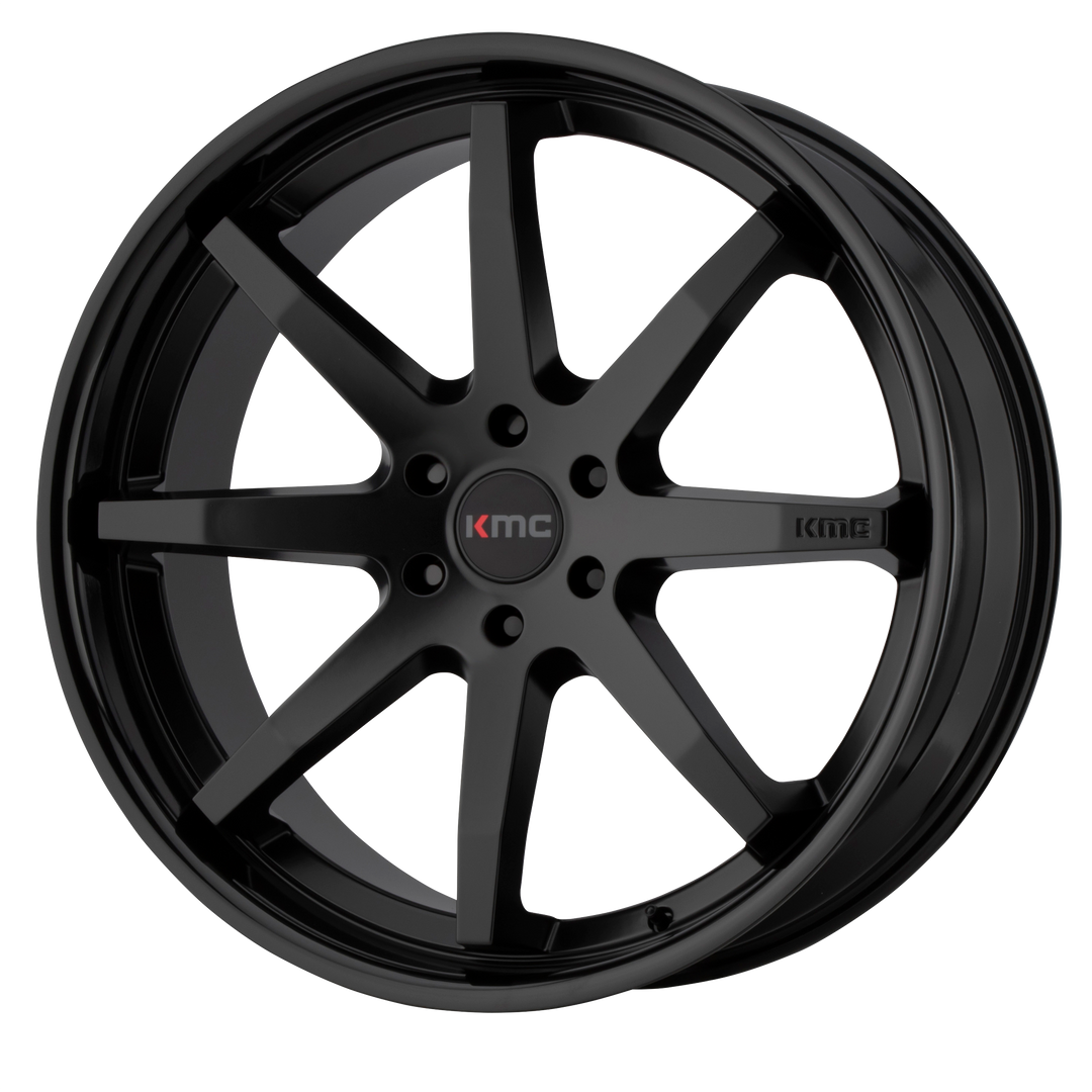 KMC WHEELS KM715 REVERB 20X9 5X114.3 30 72.56 SATIN BLACK GLOSS BLACK LIP