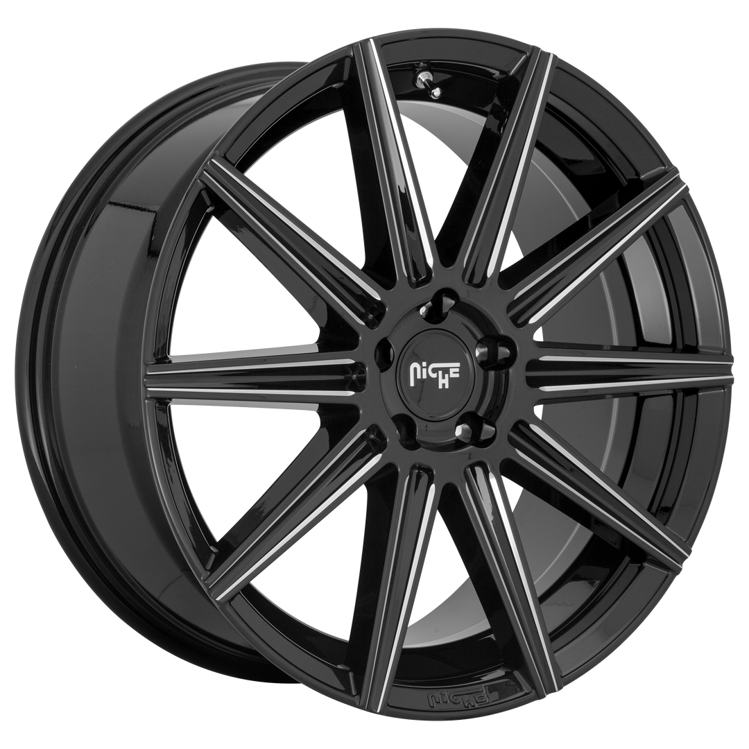 NICHE 1PC M243 TIFOSI 20X10.5 5X120 35 72.56 GLOSS BLACK MILLED