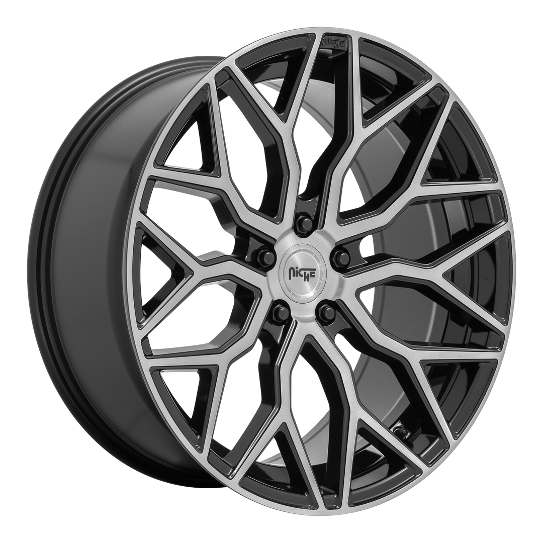 NICHE 1PC M262 MAZZANTI 19X8.5 5X114.3 35 72.56 GLOSS BLACK BRUSHED FACE