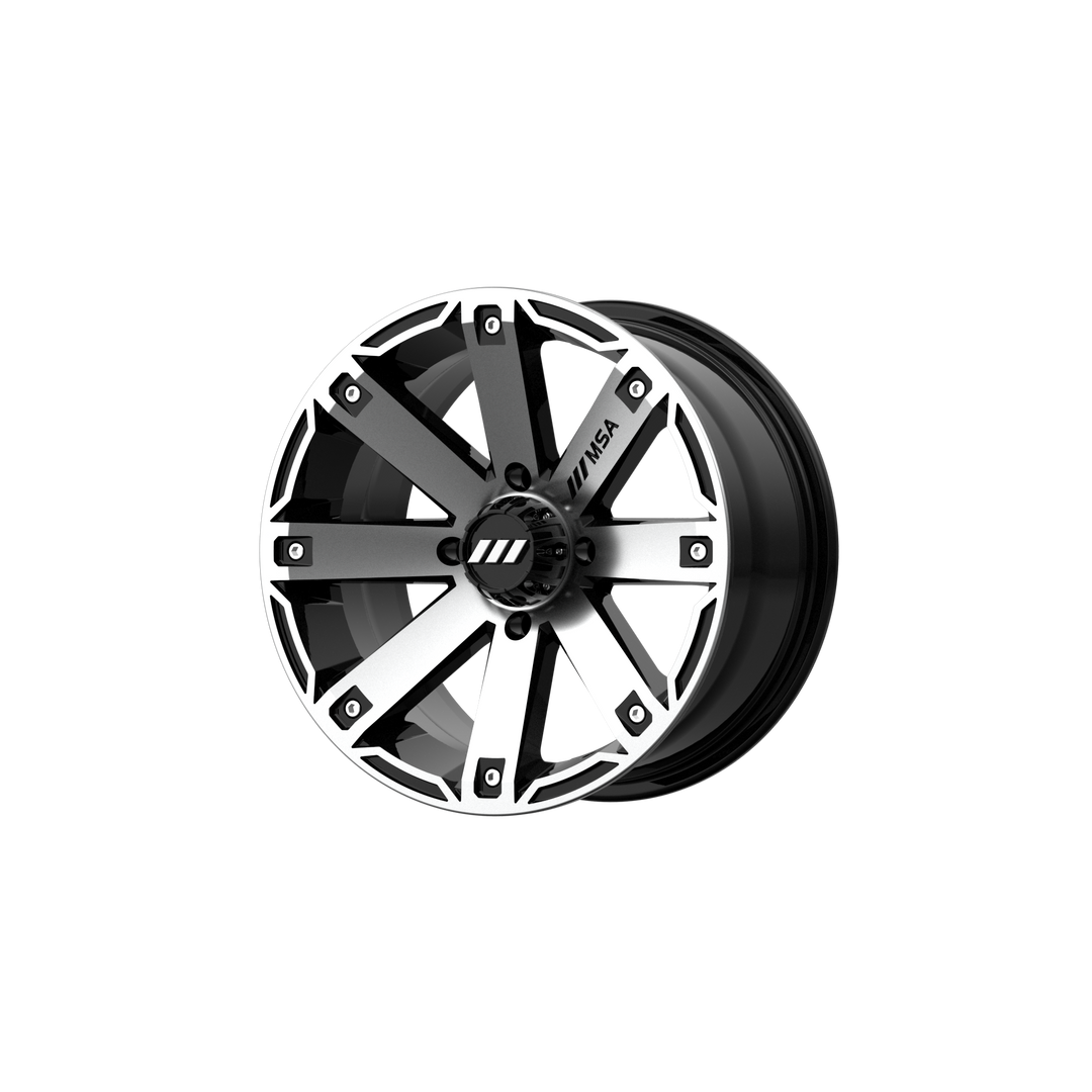 MSA Offroad Wheels M27 Rage 14x7 4x137 10 112.1 Machined Gloss Black
