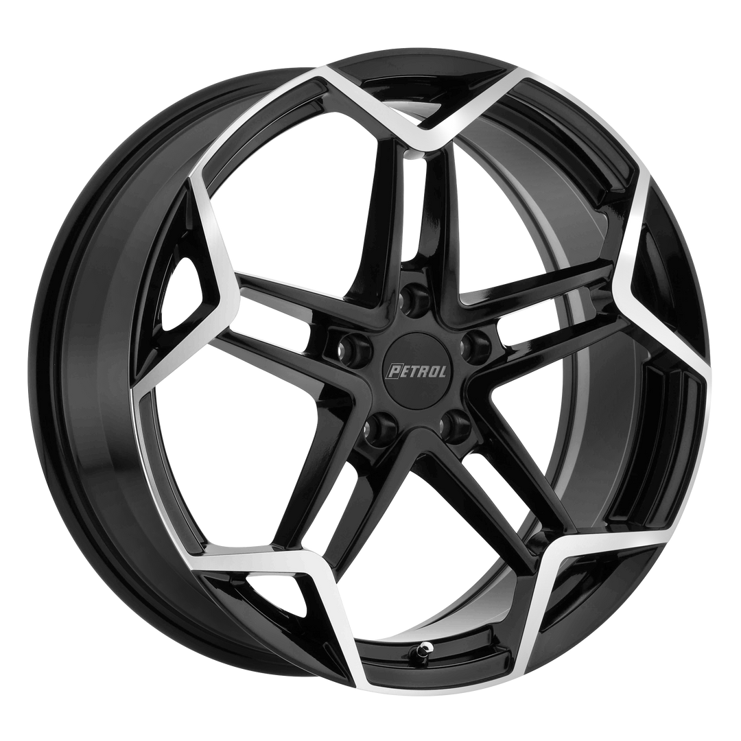 PETROL P1A 17X8 5X110 40 72.1 GLOSS BLACK W/ MACHINED CUT FACE