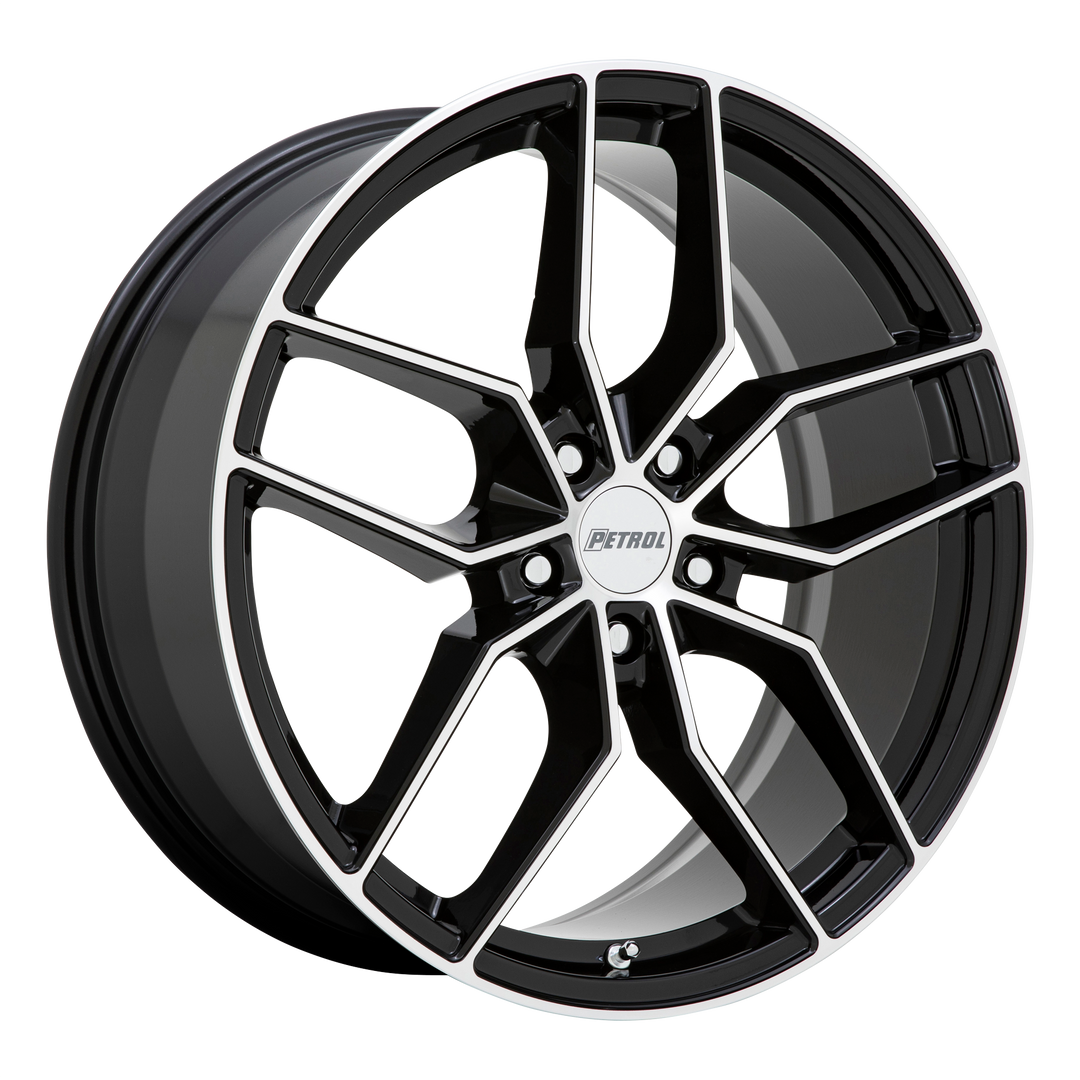 PETROL P5C 20X8.5 5X114.3 40 76.1 GLOSS BLACK W/ MACHINED FACE