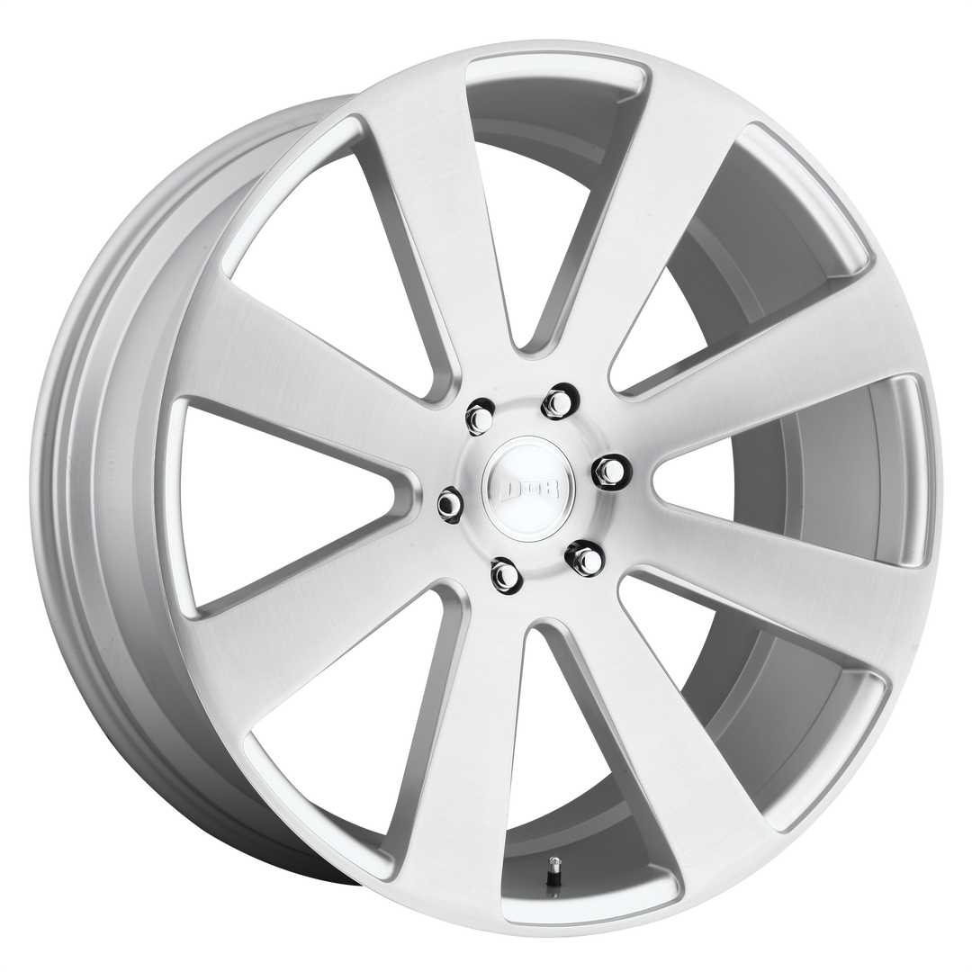 DUB 1PC S213 8-BALL 22X9.5 6X139.7 20 78.1 GLOSS SILVER BRUSHED