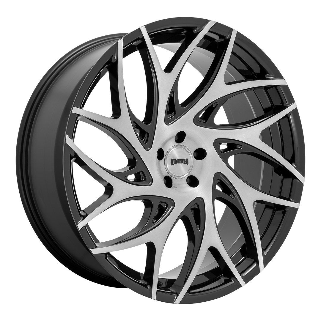 DUB 1PC S260 G.O.A.T. 24X10 5X115 15 71.5 BRUSHED FACE WITH GLOSS BLACK DARK TINT SPOKES