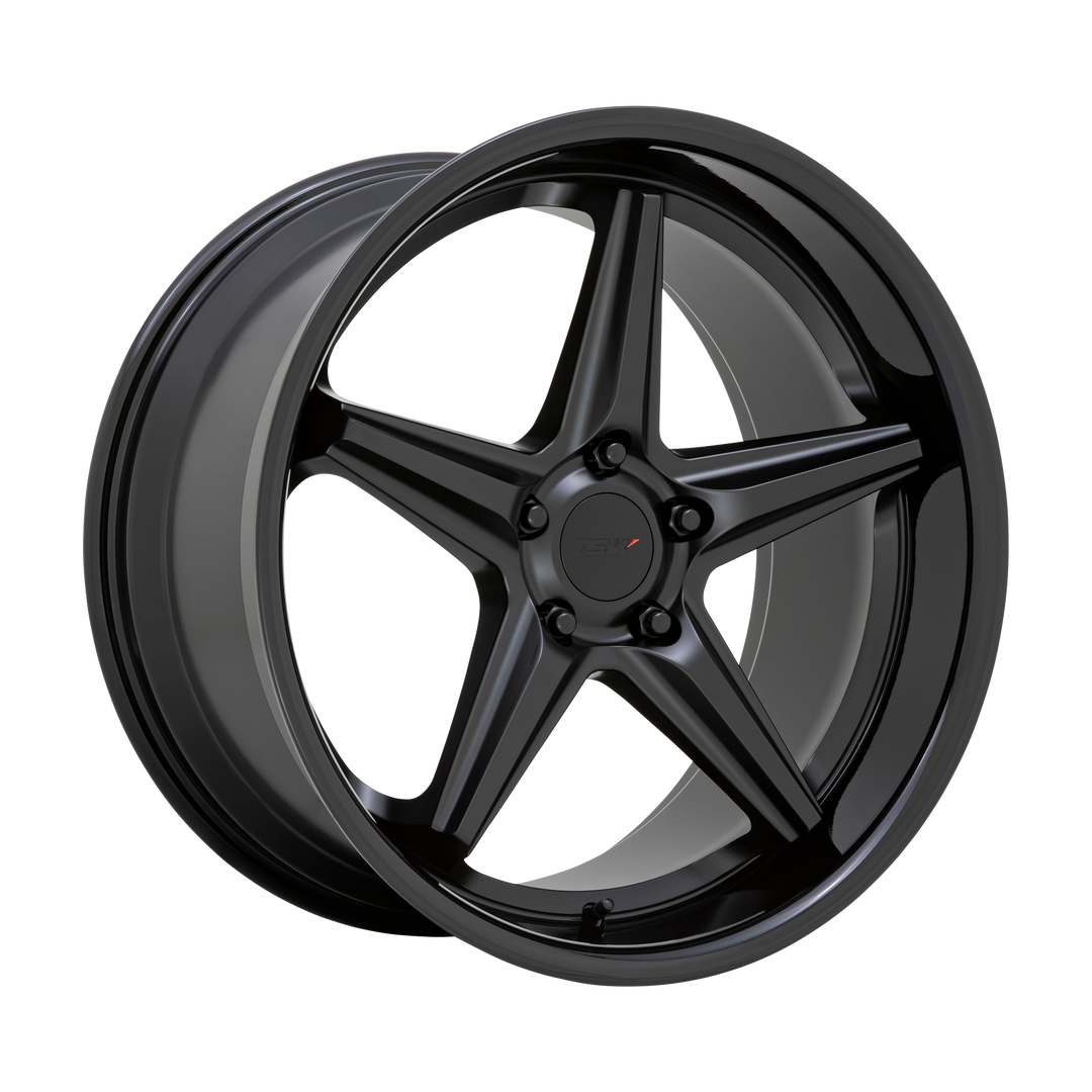 TSW LAUNCH 19X8.5 5X114.3 20 76.1 MATTE BLACK WITH GLOSS BLACK LIP