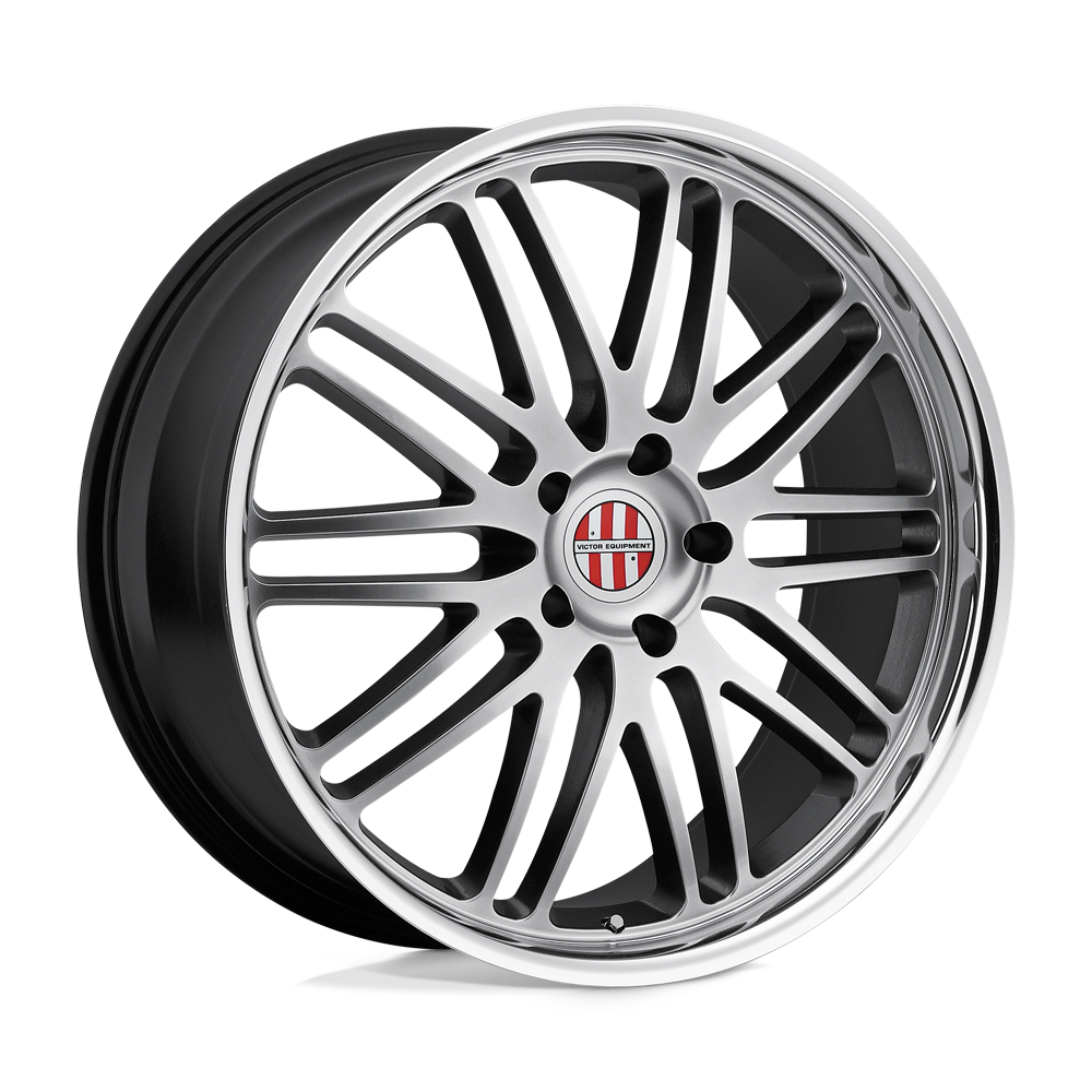 Victor Equipment Lemans 22x10 5x130 50 71.5 Hyper Silver W/ Mirror Cut Lip